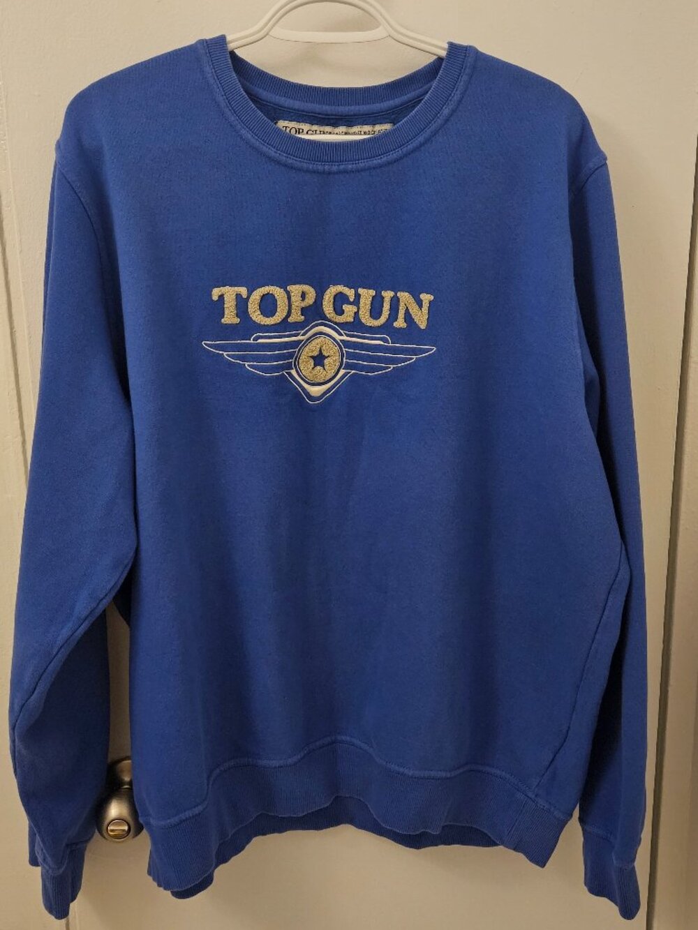 Top Gun Chenille Logo Sweatshirt Royal Blue Size XL Mens